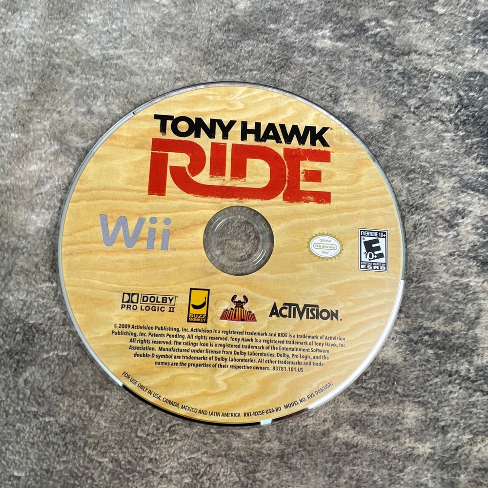 Tony Hawk Ride Nintendo Wii Game Disc Only Authentic Activision RVL-RX5E-USA-B0